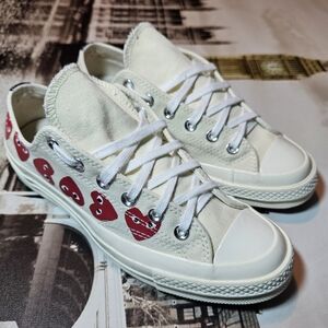 Converse Chuck Taylor all Star 70 Ox ivory Play Multi heart shoes women size 9